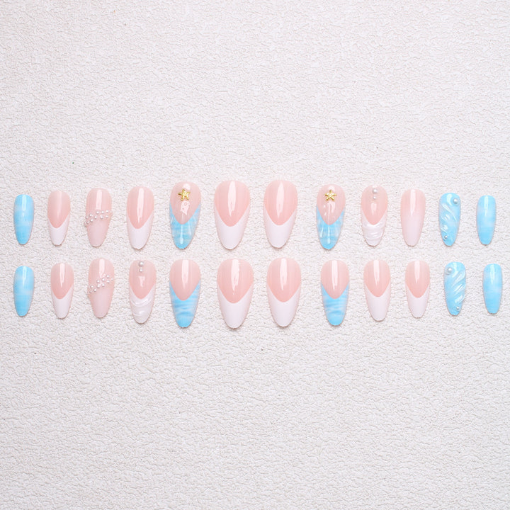 Creative artificial nails with maritime motifs Stornfield