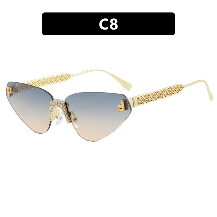 Women Designer Cat Eye Sunglasses with Sparkling Rhinestone Embellishment Stornfield