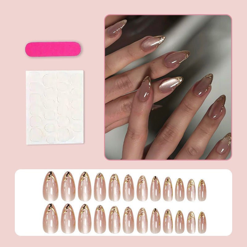 Artificial nails with trendy gold tips Stornfield