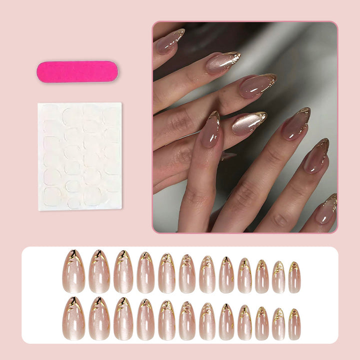 Artificial nails with trendy gold tips Stornfield