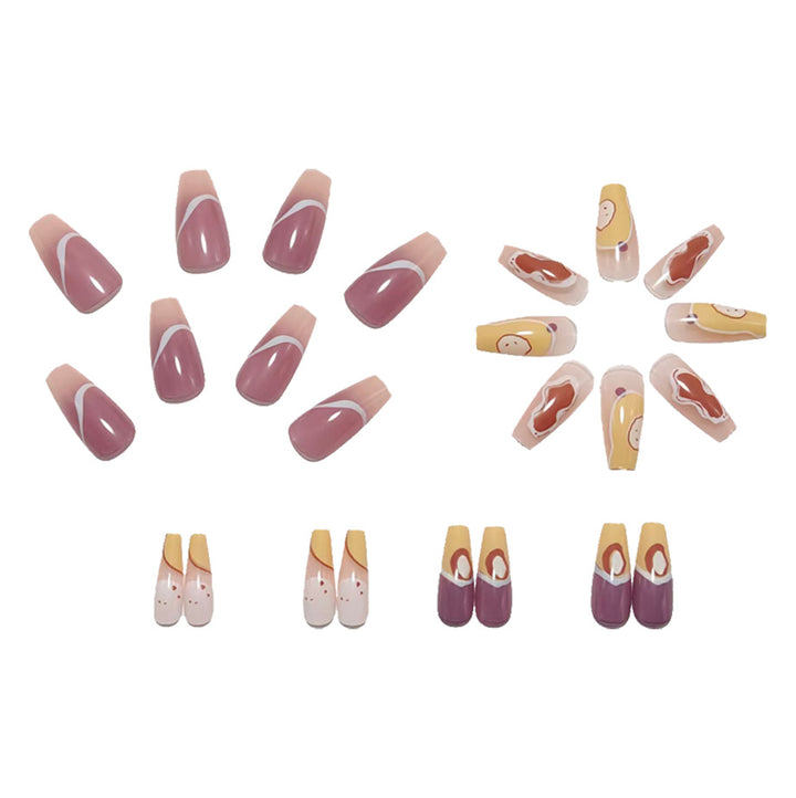 Creative artificial nails with modern geometric designs Stornfield