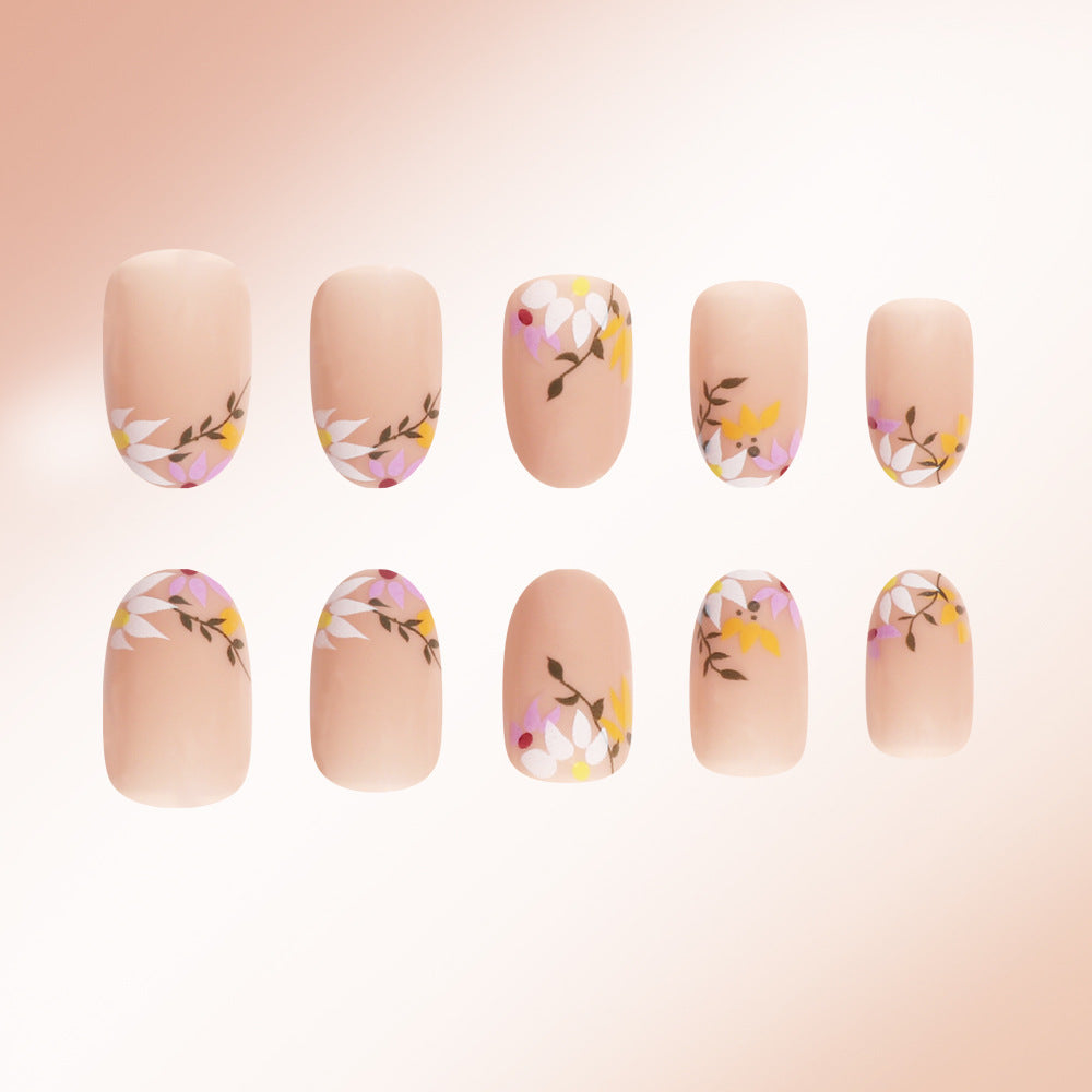 Floral Decorative Press-On Nail Set Stornfield