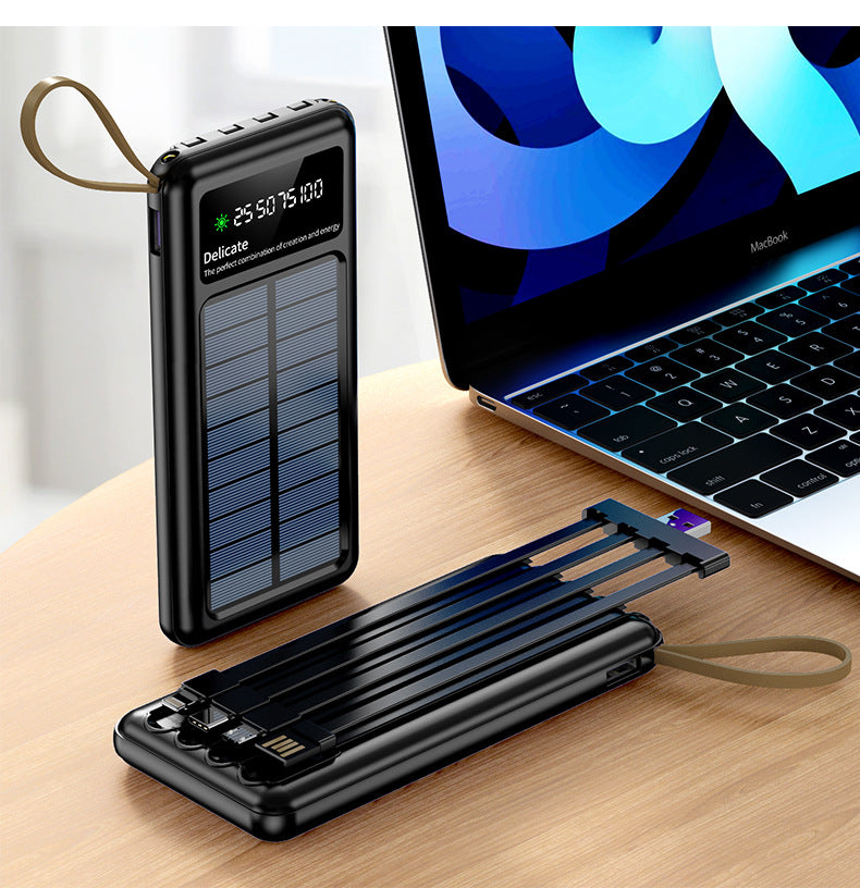 Solar Powerbank with Multifunctional Charging Cables Stornfield