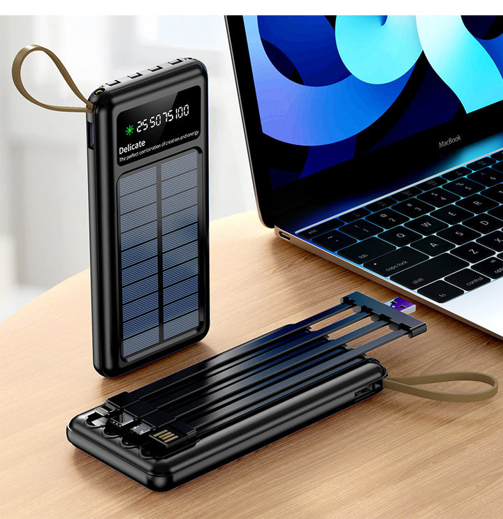 Solar Powerbank with Multifunctional Charging Cables Stornfield