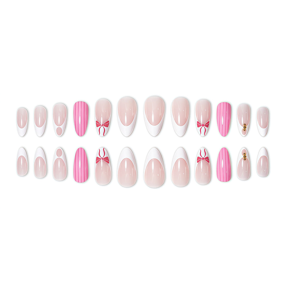 Decorative Bow and Pearl Nail Art Extensions Stornfield