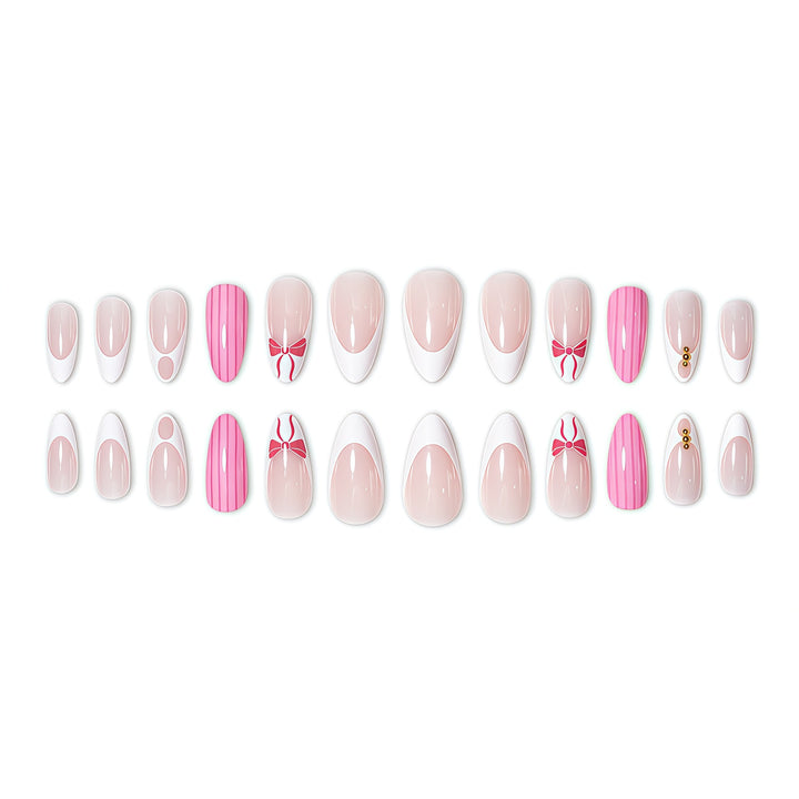 Decorative Bow and Pearl Nail Art Extensions Stornfield