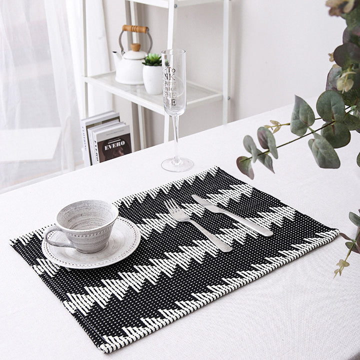 Woven table mats in kilim style made of cotton blend, non-slip table mat Stornfield