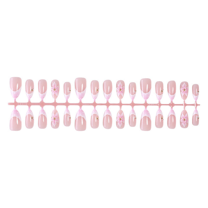 Creative Nail Art Set with Delicate Flower and Glitter Details Stornfield