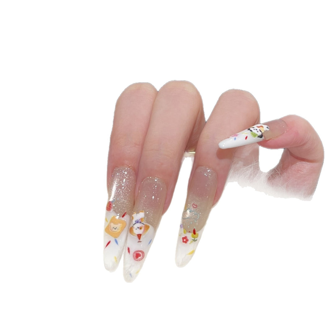 Decorative Press-On Nail Art Set with Glitter Accents Stornfield