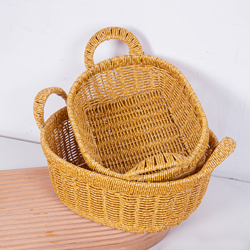 Handwoven Oval Storage Basket Stornfield
