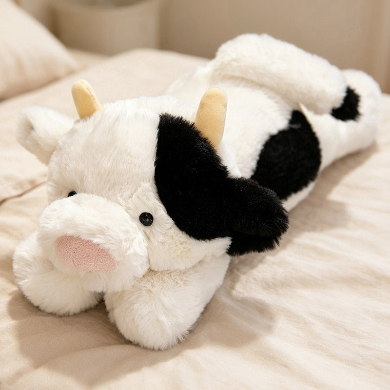 Plush Long-Body Cow Cuddle Pillow with Ultra-Soft Faux Fur Stornfield