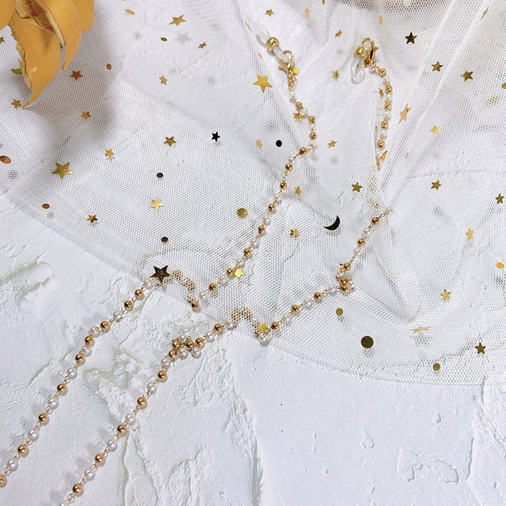 Elegant glasses holder chain with pearls Stornfield