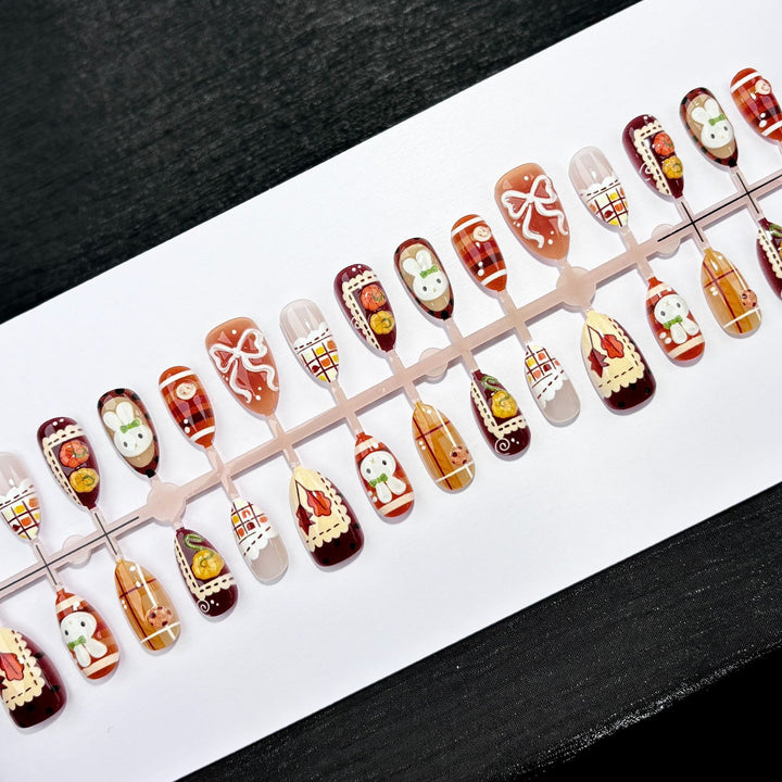 Festive Decorative Press-On Nail Art Set