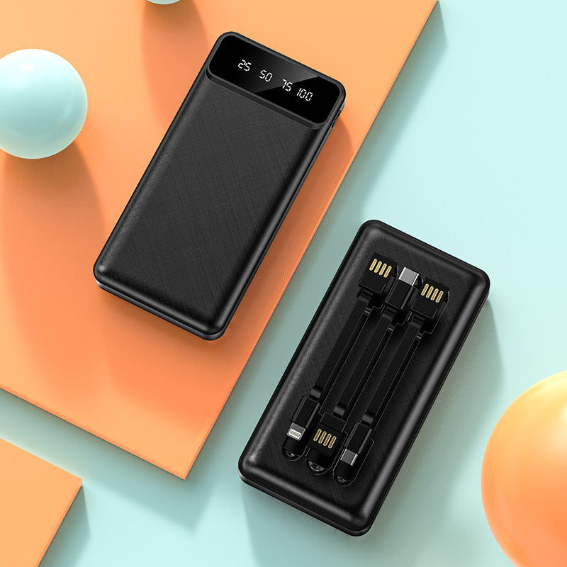 Portable power bank with integrated multi-cable and digital charging display Stornfield