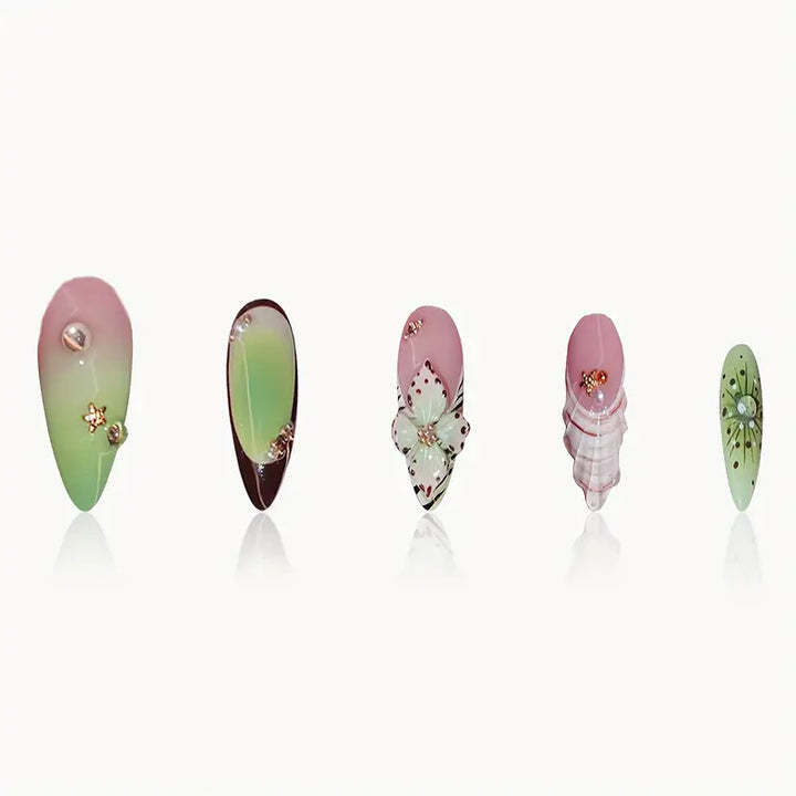 Decorative 3D Butterfly Themed Press-On Nail Art Stornfield