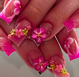 Creative 3D Bow and Pearl Nail Extensions Stornfield