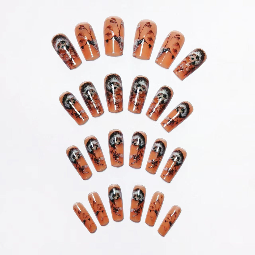 Artificial nails with cute hedgehog design Stornfield
