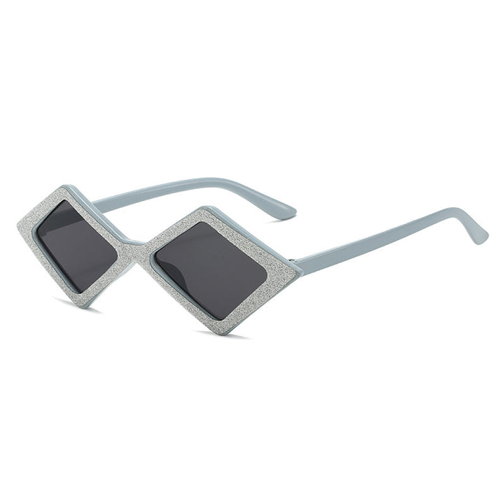 Ladies futuristic, geometric sunglasses with glittering frame Stornfield