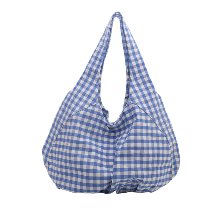 Casual Gingham Fabric Shoulder Bag