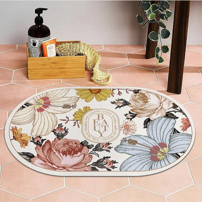 Floral Patterned Area Mat