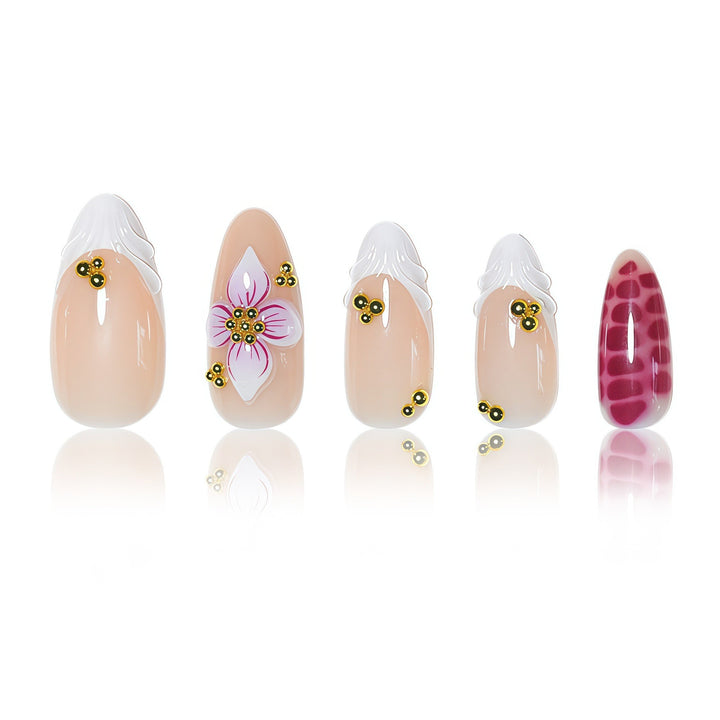 Artistic 3D Floral Design Press-On Nails Stornfield
