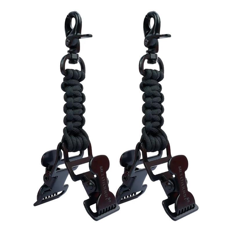 tactical paracord swivel carabiner strap with dual alligator clamp attachments Stornfield