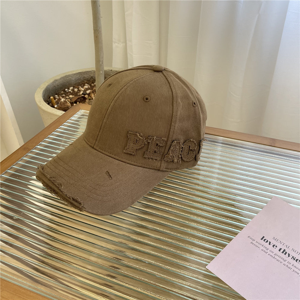 Women's Distressed Graphic Peace Baseball Cap Stornfield