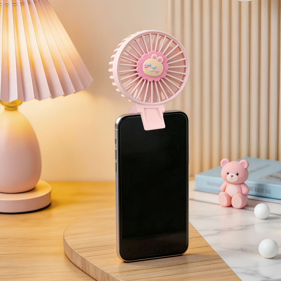 Women's Portable Mini Handheld Fan with Cute Lion Design Stornfield