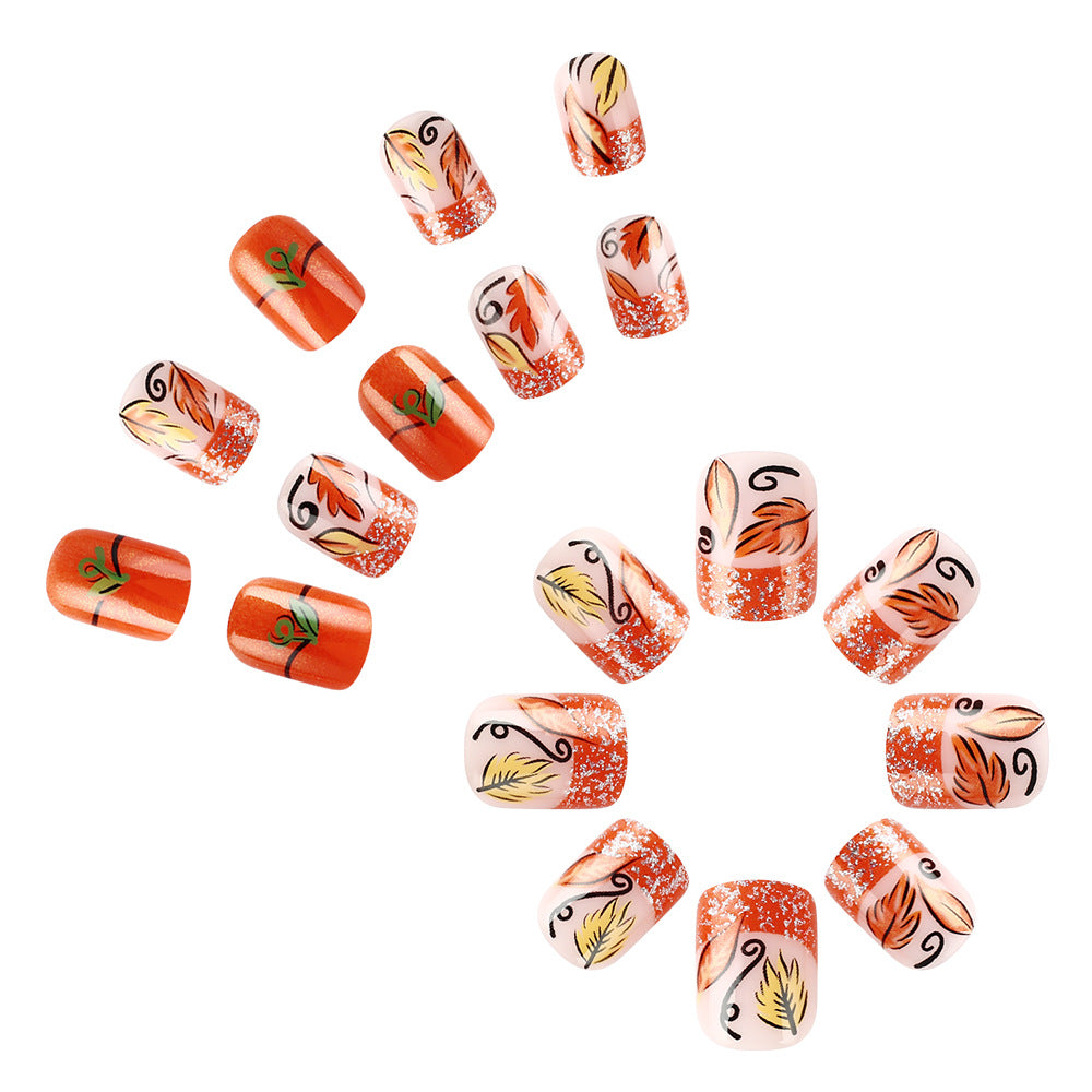 Autumn-Themed Gel Nail Art Set Stornfield