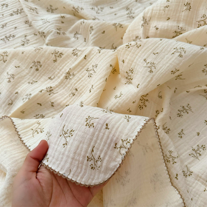 Women's Cozy Cotton Blanket with Floral Design Stornfield