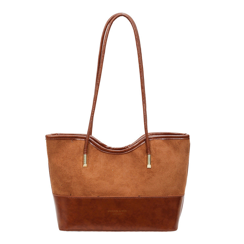 WoStylish Suede and Leather Shoulder Tote Bag Stornfield