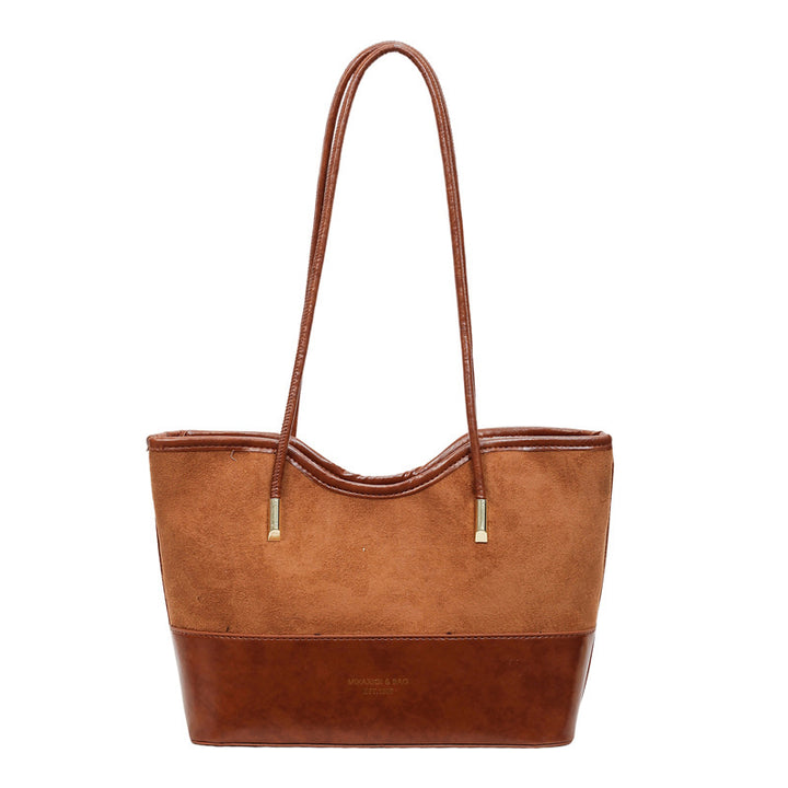 WoStylish Suede and Leather Shoulder Tote Bag Stornfield