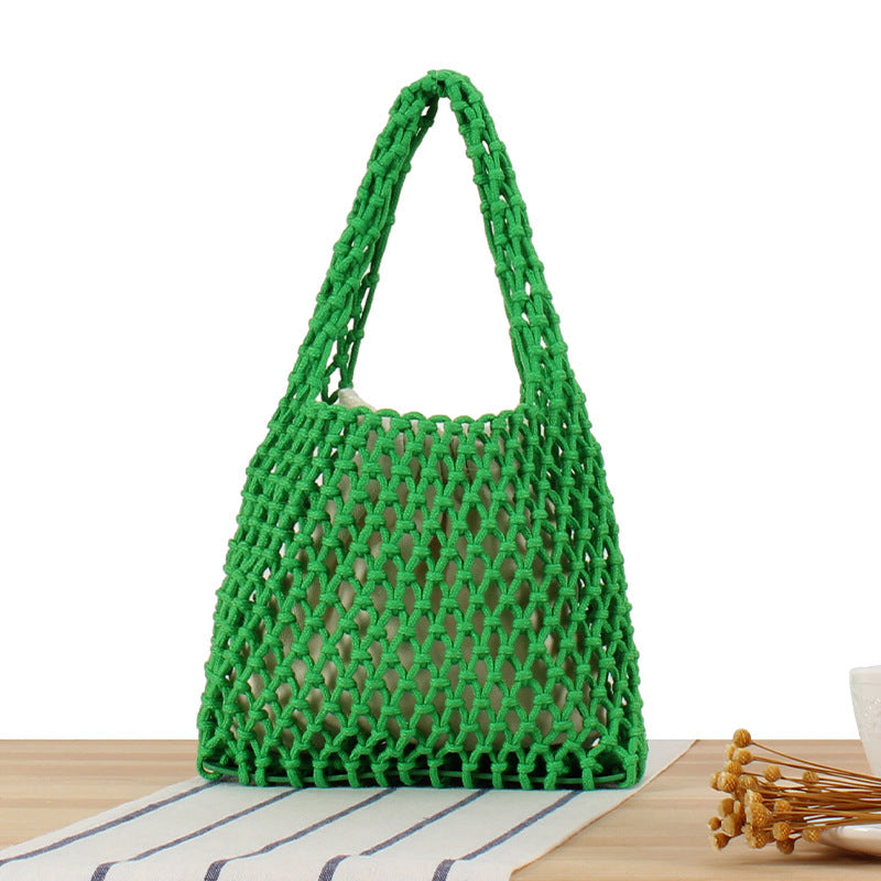 Handcrafted Tote Bag in Modern Mesh Design Stornfield