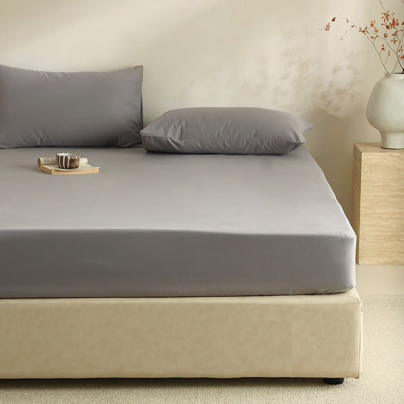 Extra deep fitted sheet with elastic all-around rubber and soft single jersey