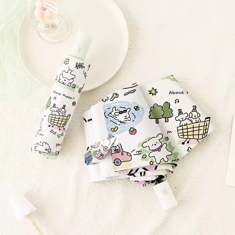 Women Automatic Mini Umbrella with Vibrant Animal Design Stornfield