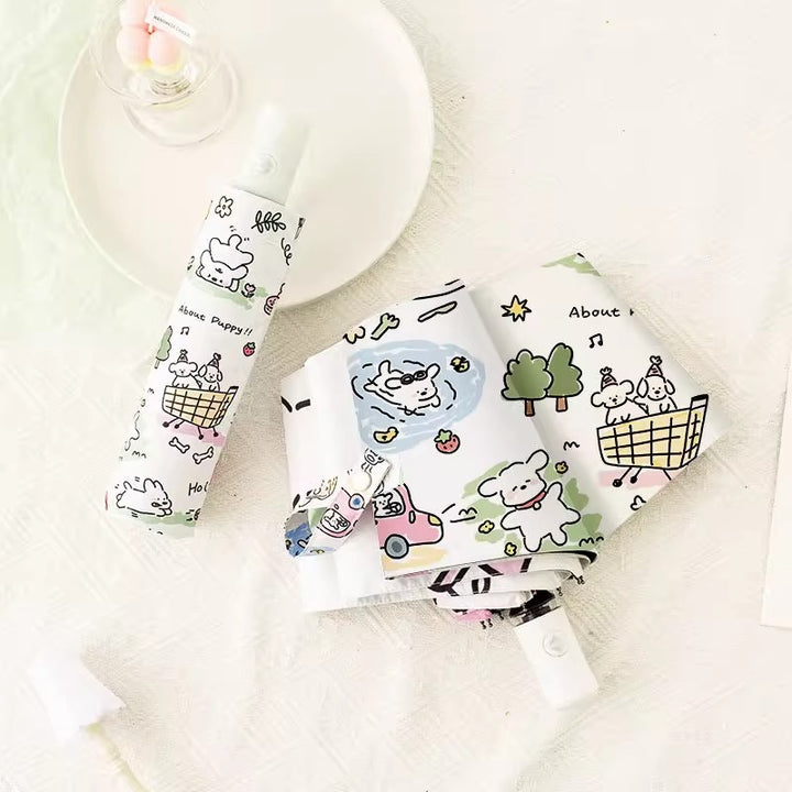 Women Automatic Mini Umbrella with Vibrant Animal Design Stornfield