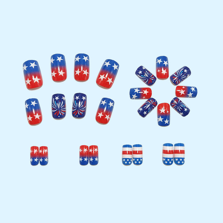 Artificial nails in patriotic star and stripe design Stornfield