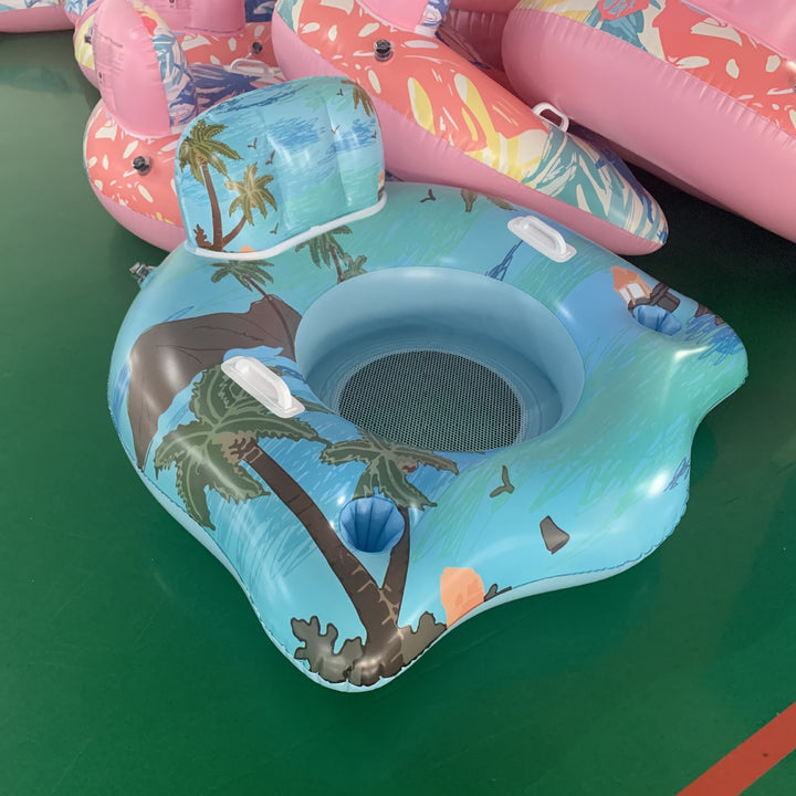 Unisex Inflatable Water Seat with Integrated Cup Holder Stornfield