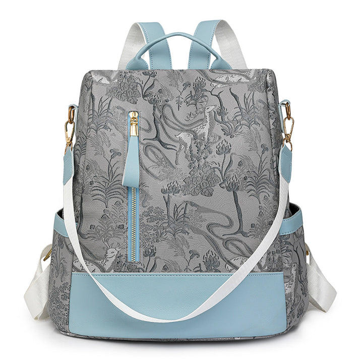 Elegant Floral Embossed Backpack Stornfield