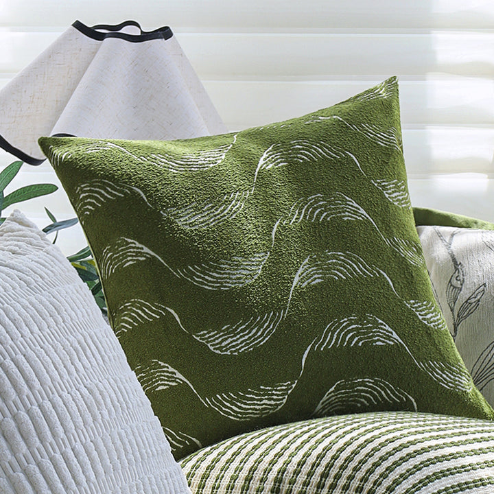 Structured decorative cushions with wave design
