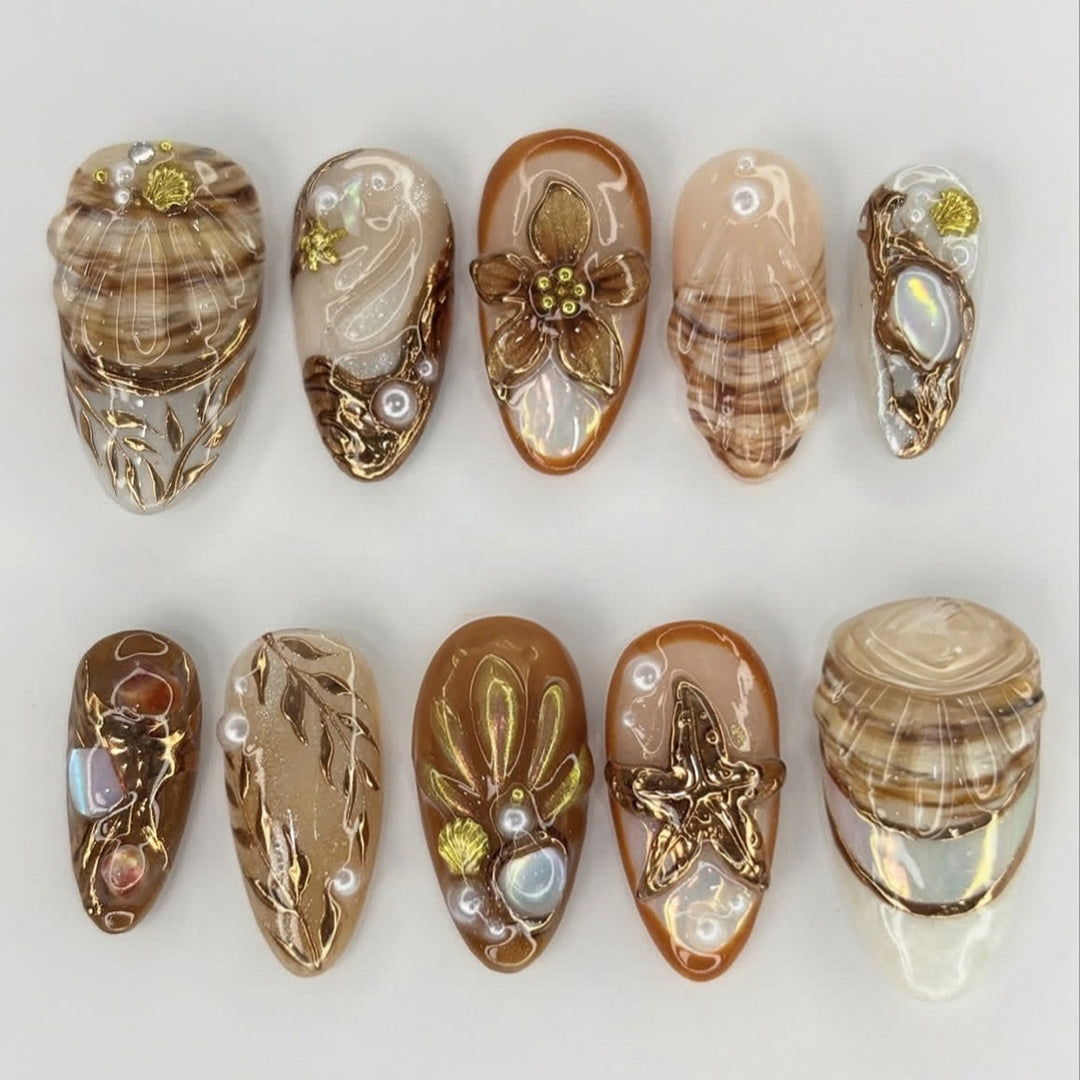 Elegant and Decorated Artificial Nail Set Stornfield