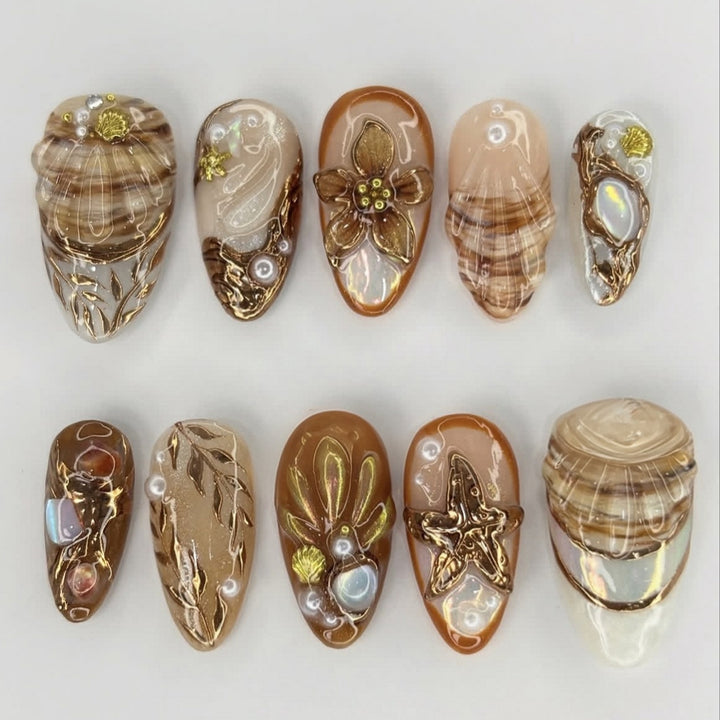 Elegant and Decorated Artificial Nail Set Stornfield