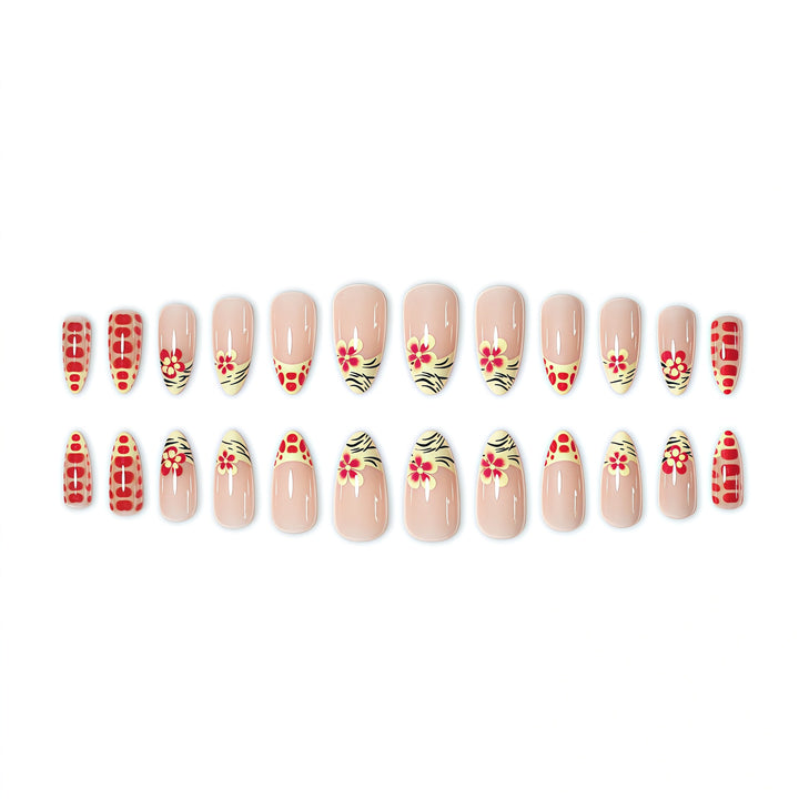 Floral French Tip Nail Art Extensions Stornfield