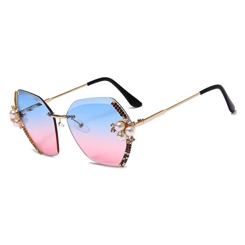 Women extravagant oversized sunglasses with pearl embellishments Stornfield