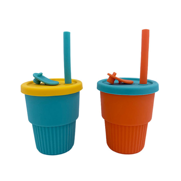 Unisex reusable silicone cup with lid and straw Stornfield