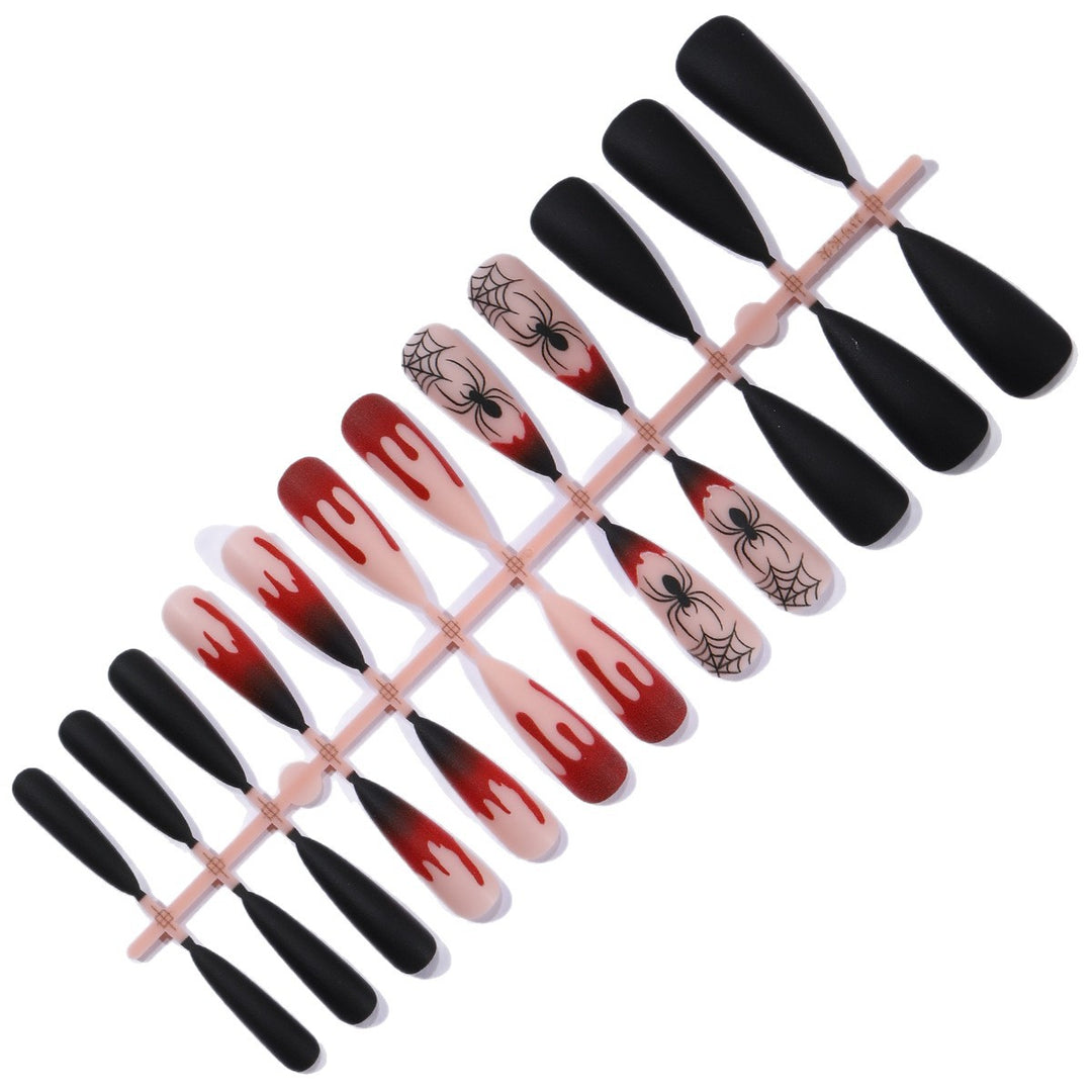 Gothic Halloween-Themed Stiletto Nail Art Extensions Stornfield 1789713400