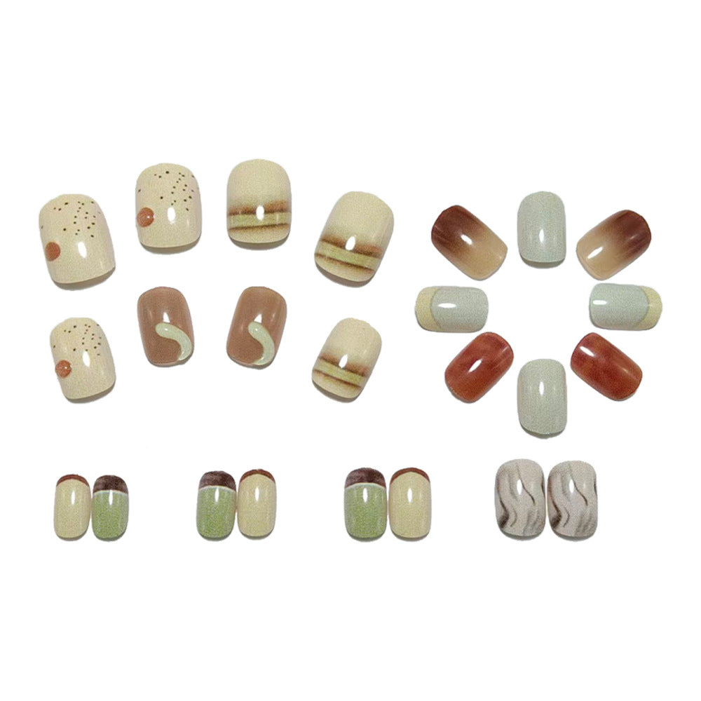 Luxury Artificial Nails In Elegant Marble Design Stornfield