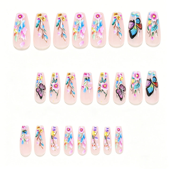Artistic Butterfly Design Press-On Nail Set Stornfield
