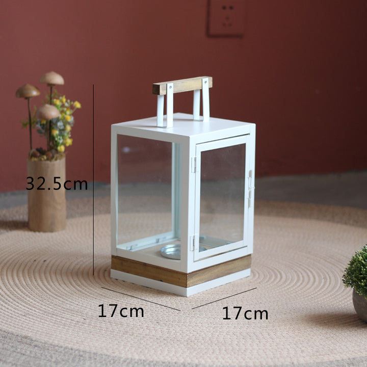 Decorative Lantern with Wooden Handle Stornfield