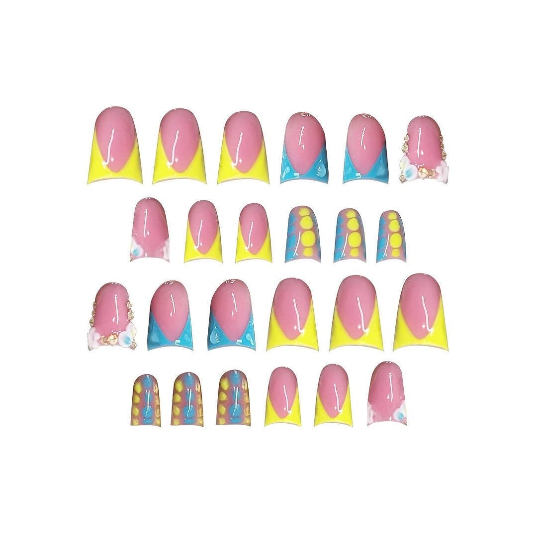 Decorative Press-On Nails with Rhinestone Accents Stornfield